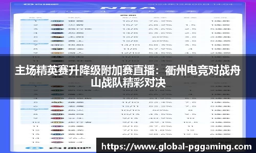 主场精英赛升降级附加赛直播：衢州电竞对战舟山战队精彩对决